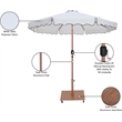 Meridian Furniture Amalfi White Polyester Patio Umbrella with Base Set