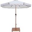 Meridian Furniture Amalfi White Polyester Patio Umbrella with Base Set