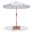 Meridian Furniture Amalfi White Polyester Patio Umbrella with Base Set