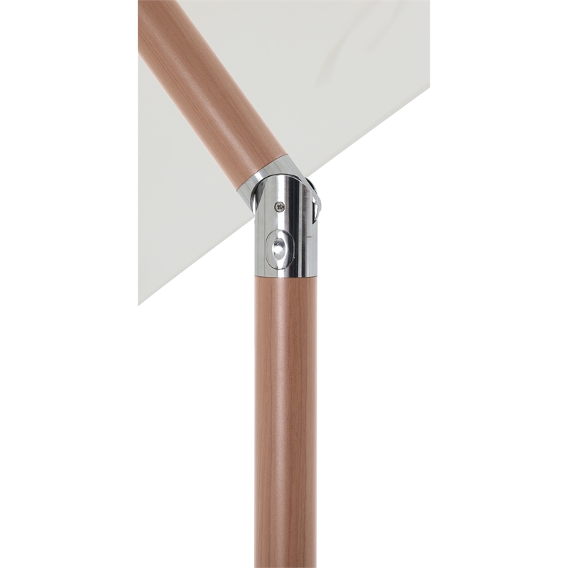 Meridian Furniture Amalfi White Polyester Patio Umbrella with Base Set