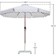 Meridian Furniture Amalfi White Polyester Patio Umbrella with Base Set