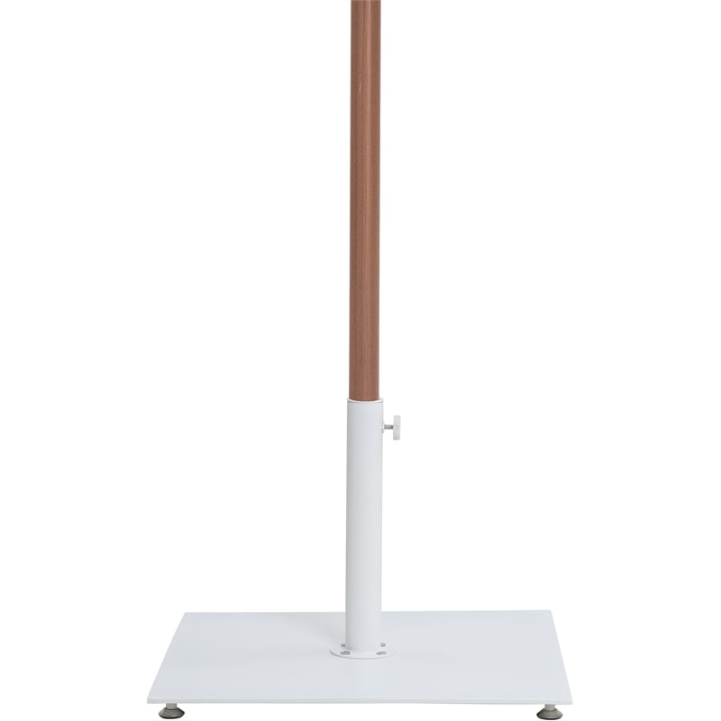 Meridian Furniture Amalfi White Polyester Patio Umbrella with Base Set