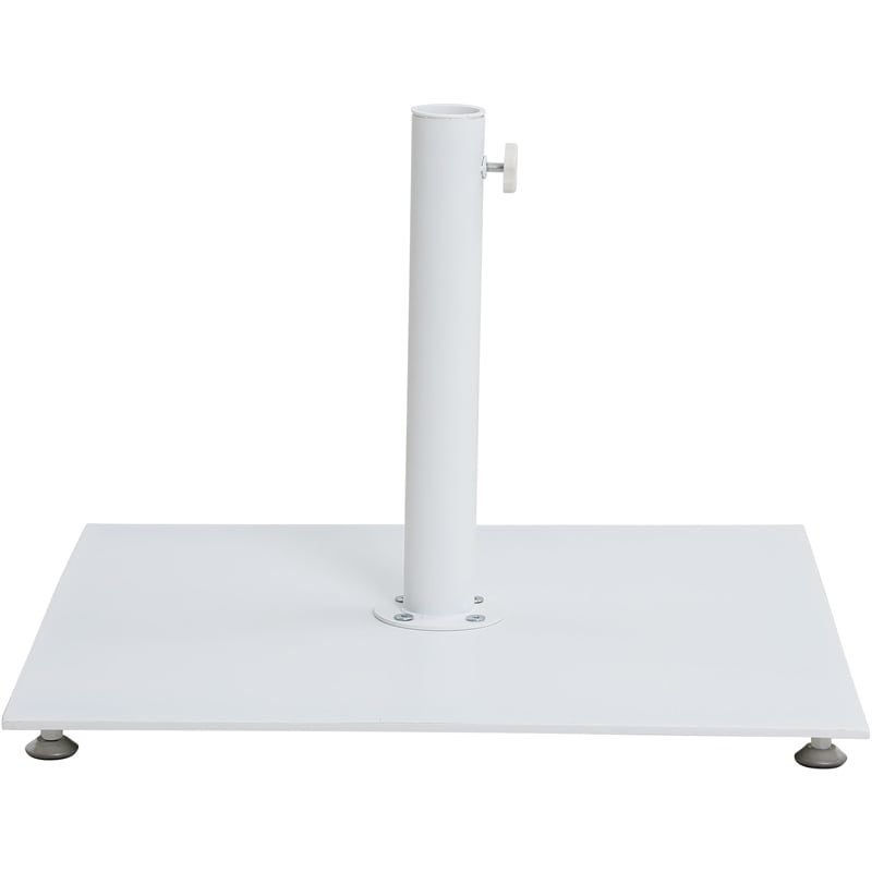 Meridian Furniture Amalfi White Polyester Patio Umbrella with Base Set