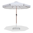 Meridian Furniture Amalfi White Polyester Patio Umbrella with Base Set