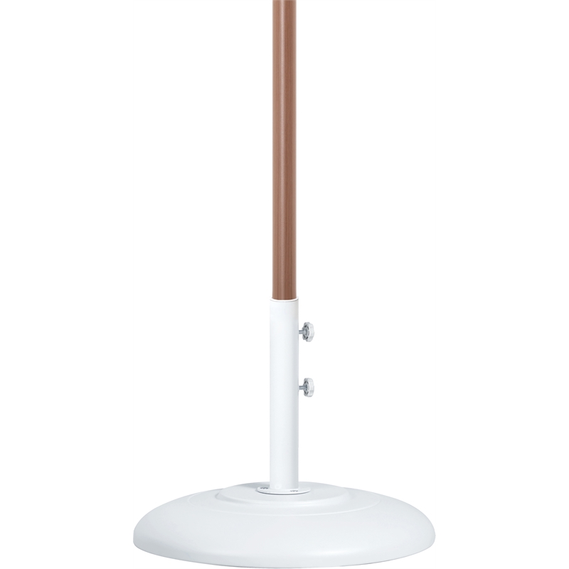 Meridian Furniture Amalfi White Polyester Patio Umbrella with Base Set