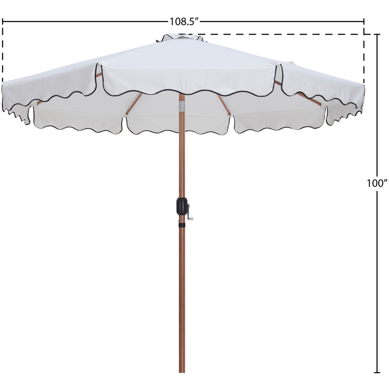 Meridian Furniture Amalfi White Polyester Patio Umbrella
