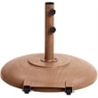 Meridian Furniture Amalfi Beige Polyester Patio Umbrella with Base Set
