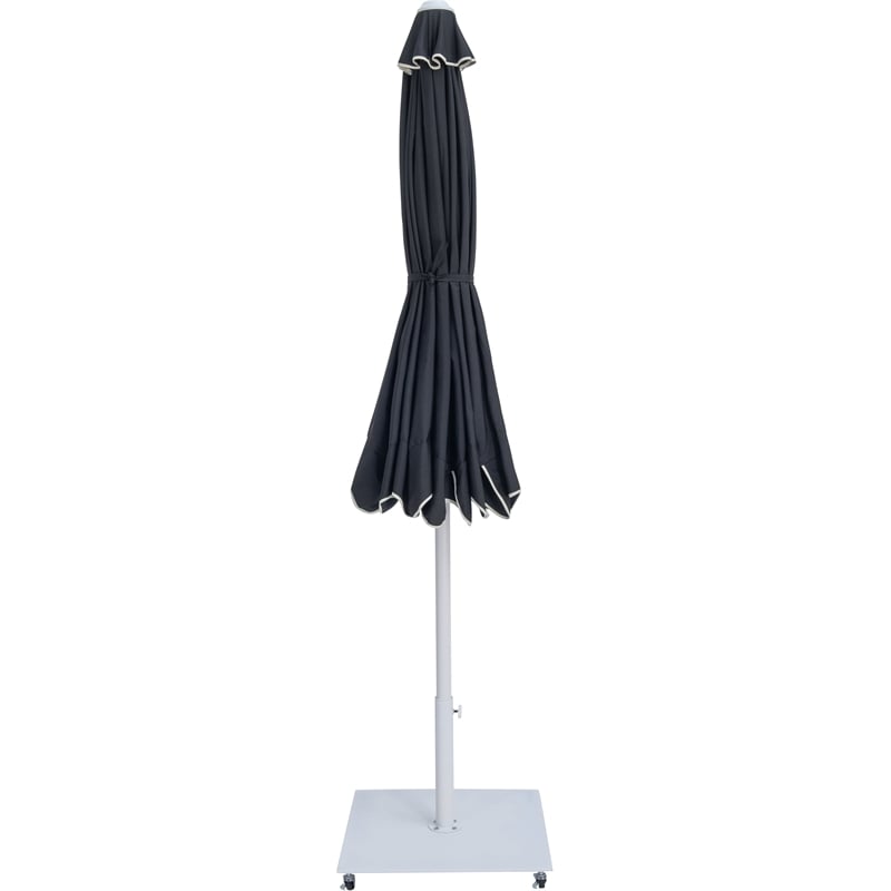 Meridian Furniture Amalfi Black Polyester Patio Umbrella with Base Set