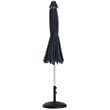 Meridian Furniture Amalfi Black Polyester Patio Umbrella with Base Set