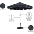 Meridian Furniture Amalfi Black Polyester Patio Umbrella with Base Set