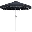 Meridian Furniture Amalfi Black Polyester Patio Umbrella with Base Set