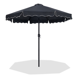 Meridian Furniture Amalfi Black Polyester Patio Umbrella