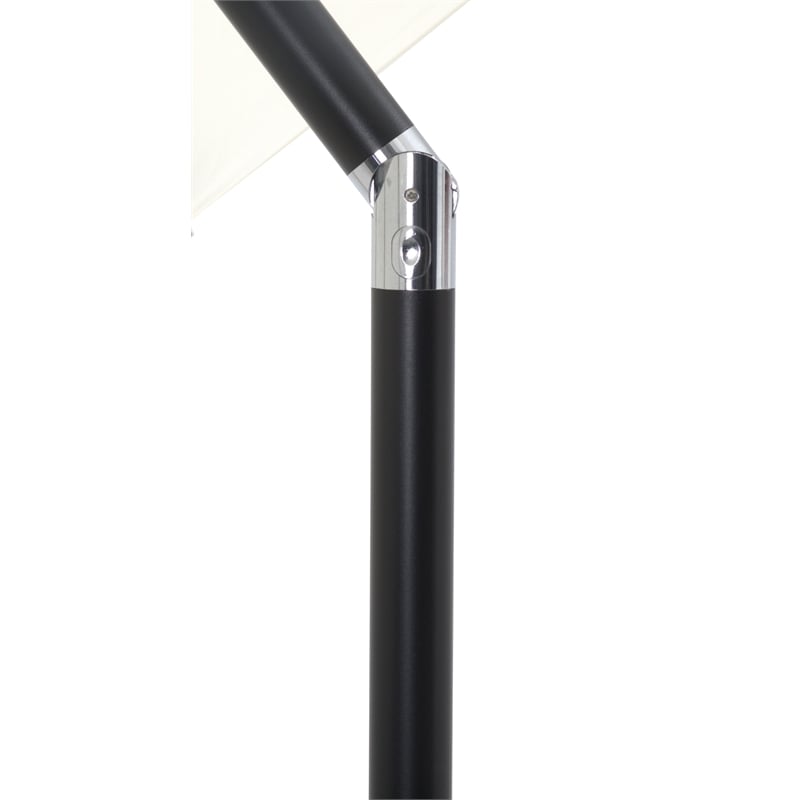 Meridian Furniture Amalfi White Polyester Patio Umbrella with Base Set