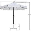 Meridian Furniture Amalfi White Polyester Patio Umbrella with Base Set