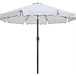 Meridian Furniture Amalfi White Polyester Patio Umbrella with Base Set