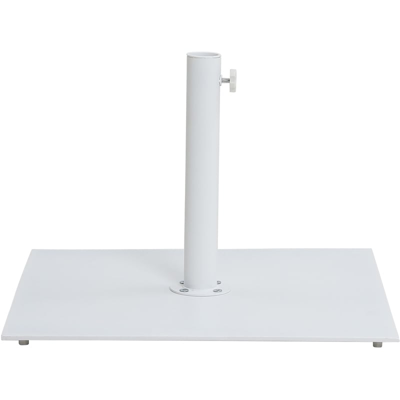 Meridian Furniture Amalfi White Polyester Patio Umbrella with Base Set