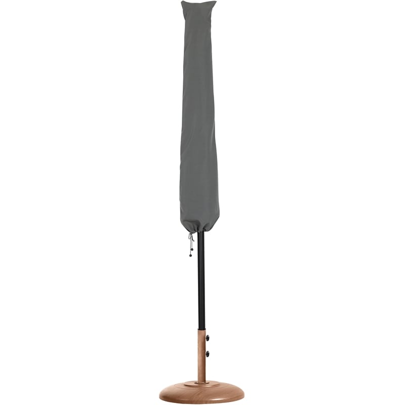 Meridian Furniture Amalfi White Polyester Patio Umbrella with Base Set