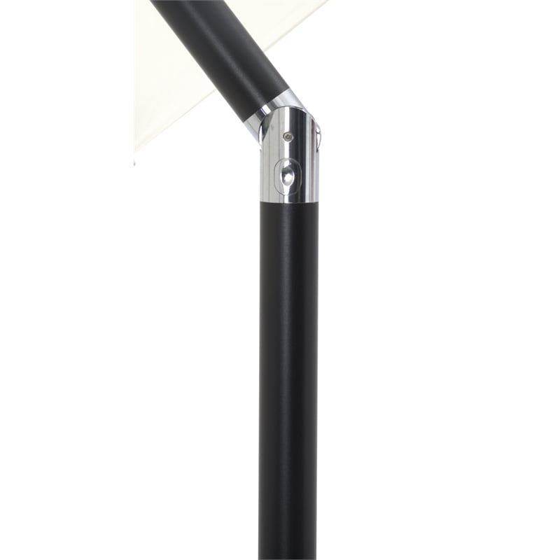 Meridian Furniture Amalfi White Polyester Patio Umbrella with Base Set