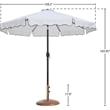 Meridian Furniture Amalfi White Polyester Patio Umbrella with Base Set