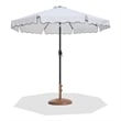 Meridian Furniture Amalfi White Polyester Patio Umbrella with Base Set
