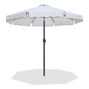 Meridian Furniture Amalfi White Polyester Patio Umbrella