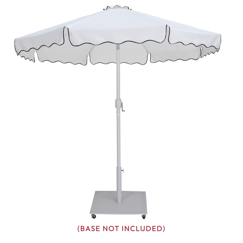 Meridian Furniture Amalfi White Polyester Patio Umbrella