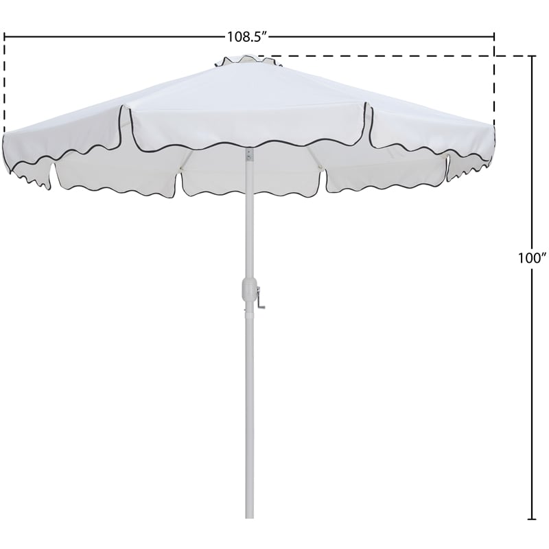 Meridian Furniture Amalfi White Polyester Patio Umbrella