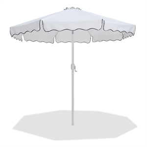 Meridian Furniture Amalfi White Polyester Patio Umbrella