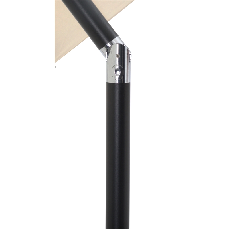 Meridian Furniture Amalfi Beige Polyester Patio Umbrella with Base Set