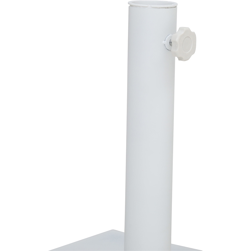 Meridian Furniture Amalfi Beige Polyester Patio Umbrella with Base Set