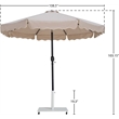 Meridian Furniture Amalfi Beige Polyester Patio Umbrella with Base Set