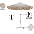 Meridian Furniture Amalfi Beige Polyester Patio Umbrella with Base Set