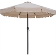 Meridian Furniture Amalfi Beige Polyester Patio Umbrella with Base Set