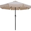 Meridian Furniture Amalfi Beige Polyester Patio Umbrella with Base Set
