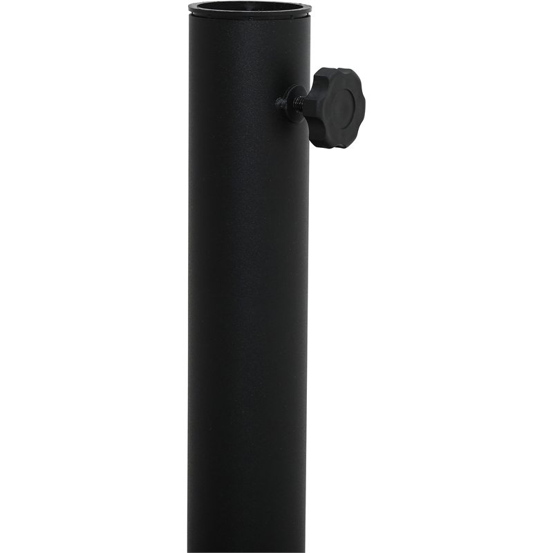 Meridian Furniture Amalfi Black Polyester Patio Umbrella with Base Set