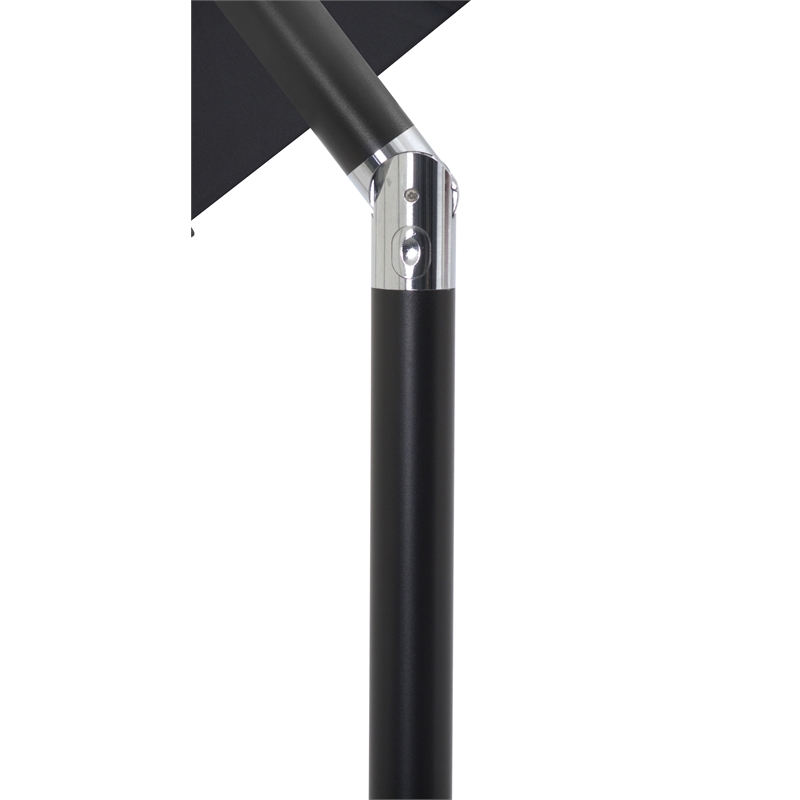 Meridian Furniture Amalfi Black Polyester Patio Umbrella with Base Set