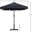Meridian Furniture Amalfi Black Polyester Patio Umbrella with Base Set