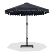 Meridian Furniture Amalfi Black Polyester Patio Umbrella with Base Set