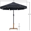Meridian Furniture Amalfi Black Polyester Patio Umbrella with Base Set
