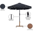 Meridian Furniture Amalfi Black Polyester Patio Umbrella with Base Set