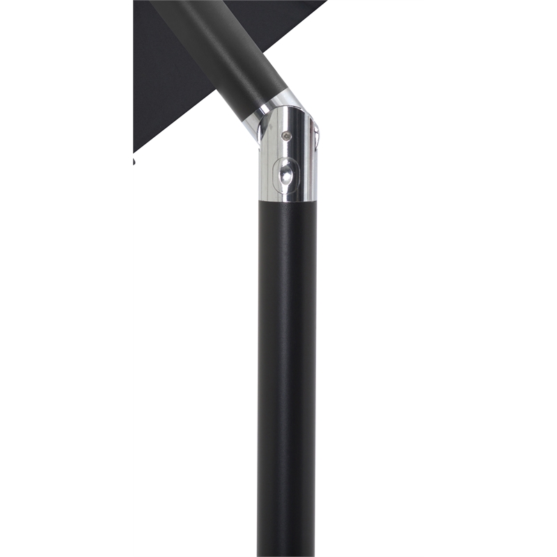 Meridian Furniture Amalfi Black Polyester Patio Umbrella with Base Set