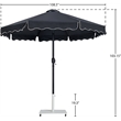Meridian Furniture Amalfi Black Polyester Patio Umbrella with Base Set