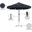 Meridian Furniture Amalfi Black Polyester Patio Umbrella with Base Set