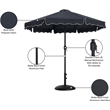 Meridian Furniture Amalfi Black Polyester Patio Umbrella with Base Set