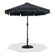Meridian Furniture Amalfi Black Polyester Patio Umbrella with Base Set
