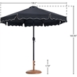 Meridian Furniture Amalfi Black Polyester Patio Umbrella with Base Set