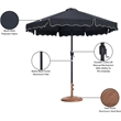 Meridian Furniture Amalfi Black Polyester Patio Umbrella with Base Set