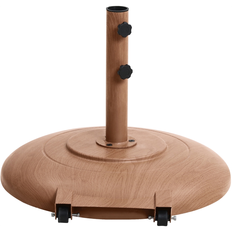 Meridian Furniture Amalfi Black Polyester Patio Umbrella with Base Set