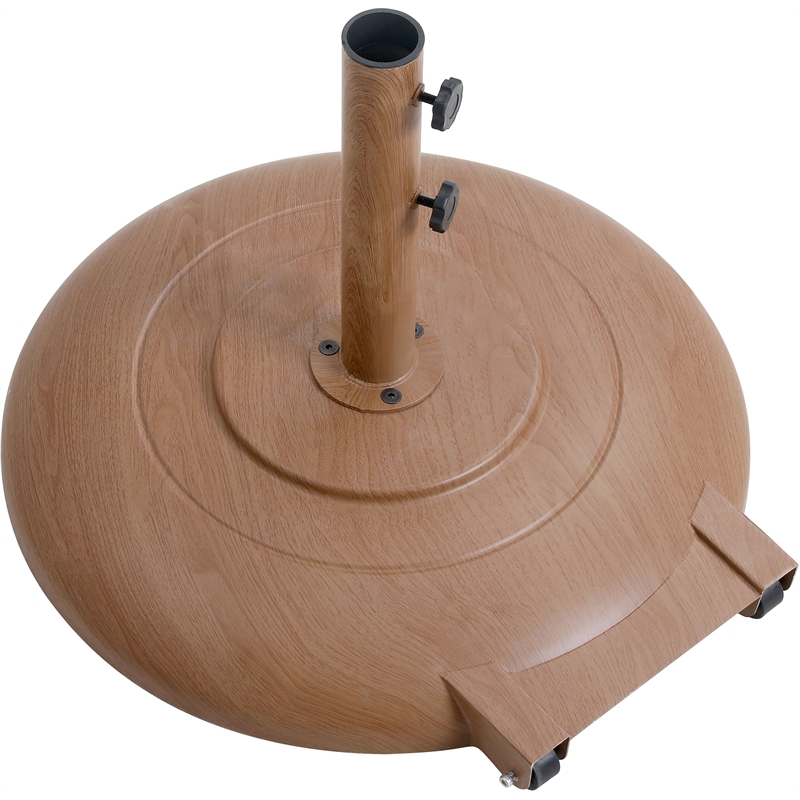 Meridian Furniture Amalfi Black Polyester Patio Umbrella with Base Set