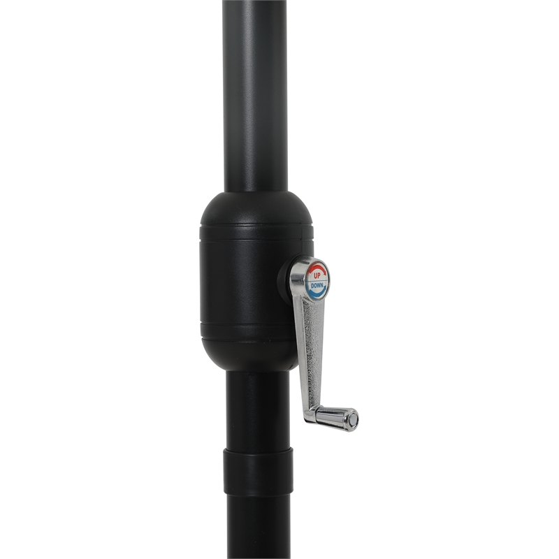 Meridian Furniture Amalfi Black Polyester Patio Umbrella with Base Set